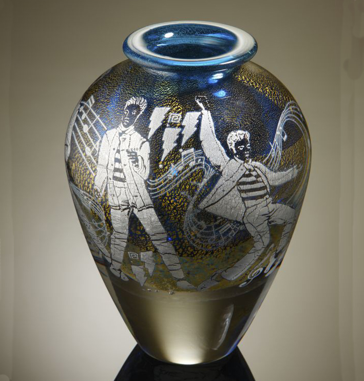 Jonathan Harris Elvis Presley Cameo Graal Vase designed by Mark Hill