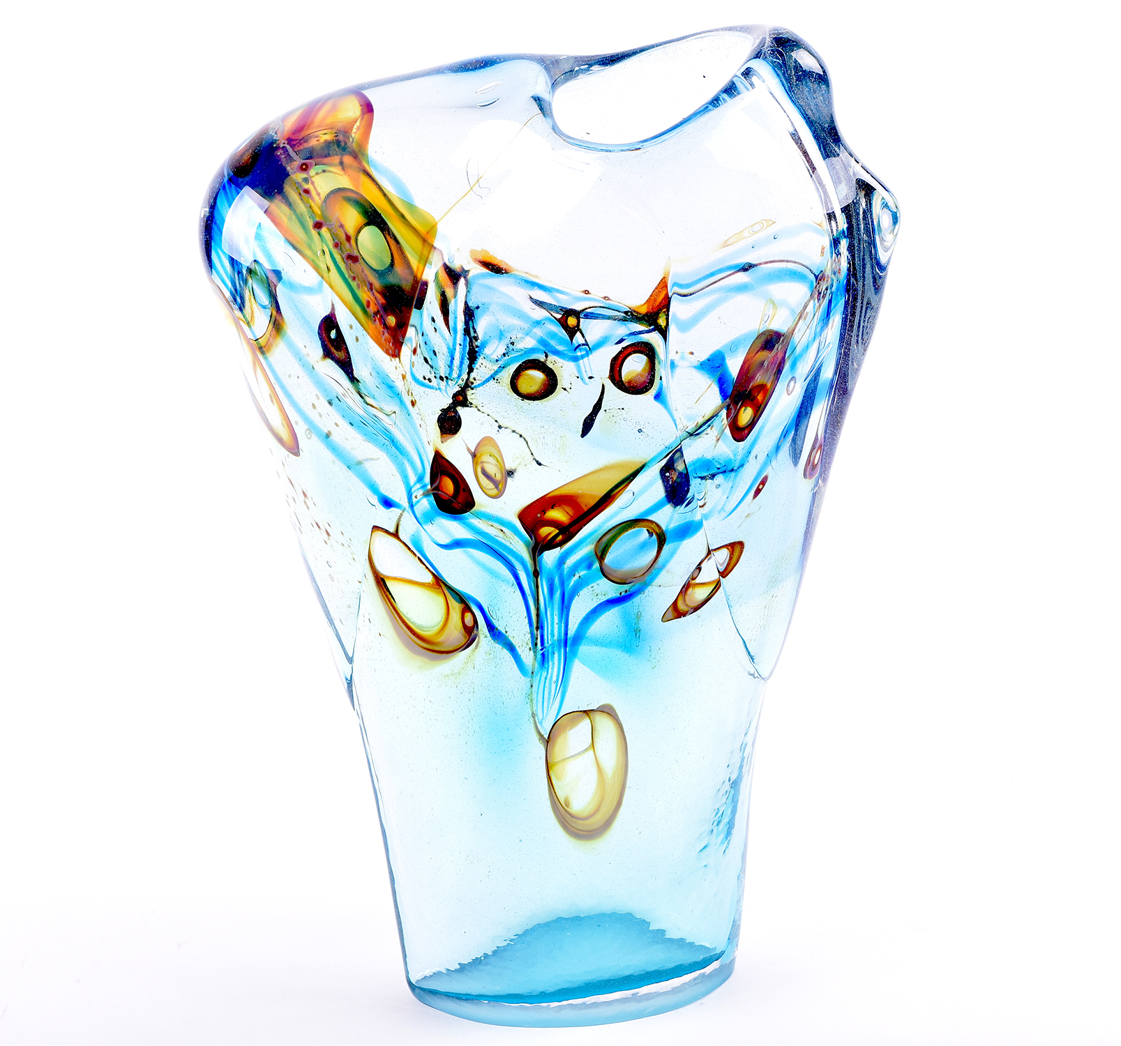 A unique studio glass vase, designed and made by Sam Herman at Loco Glass in 2015 - £1,860