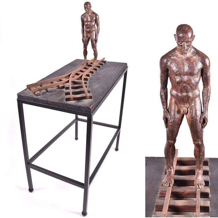 A Lorenzo Quinn 'Decisions' cast bronze and wood sculpture, c2001 - £6,200