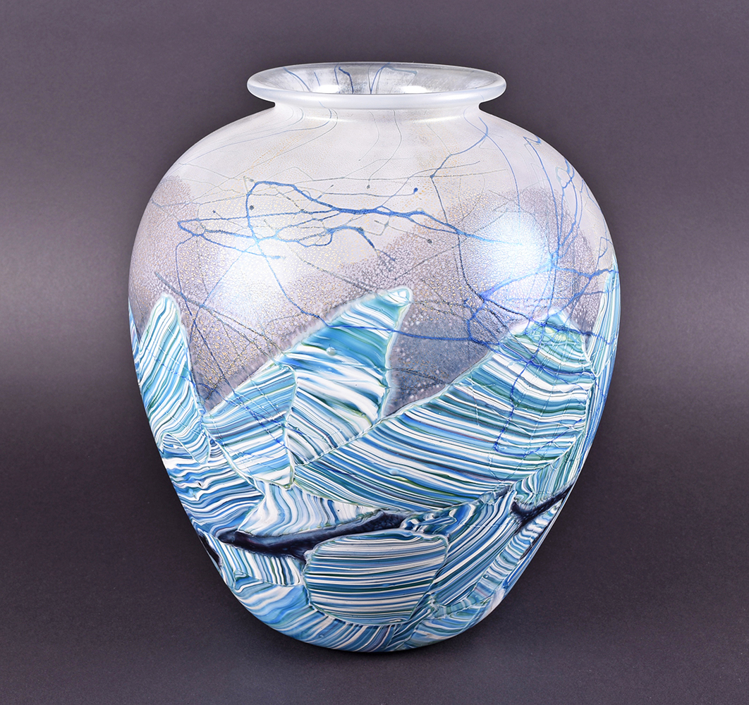 An Isle of Wight Studio Glass 'Seascape' large display vase, designed by Michael Harris in 1985 and made by Timothy Harris in 2010 - £760